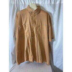 Tallwoods Element Wear Men's Vented Shirt Short Sleeve  Peach Outdoor Fishing Z1